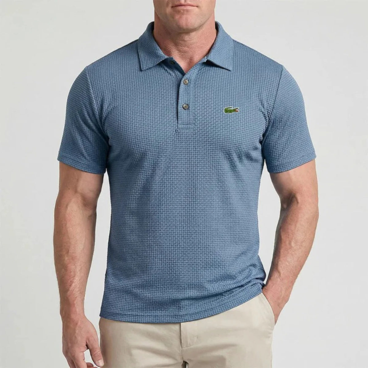 Herren-Polohemd mit Rautenmuster
