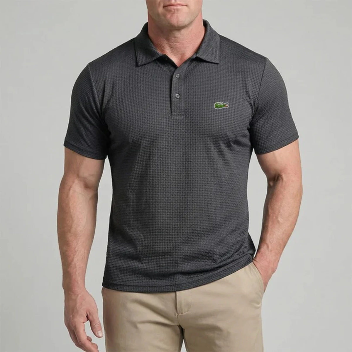 Herren-Polohemd mit Rautenmuster