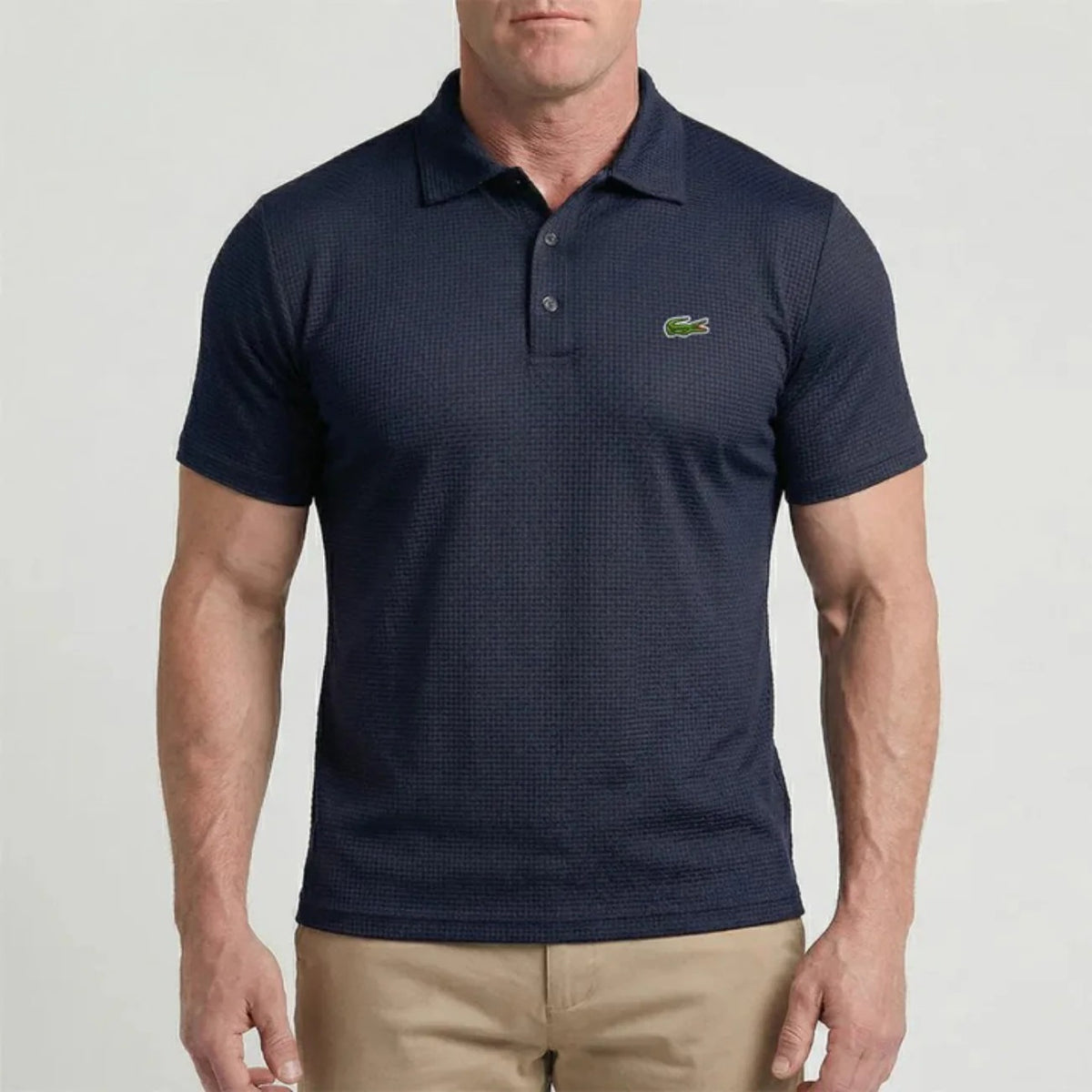 Herren-Polohemd mit Rautenmuster