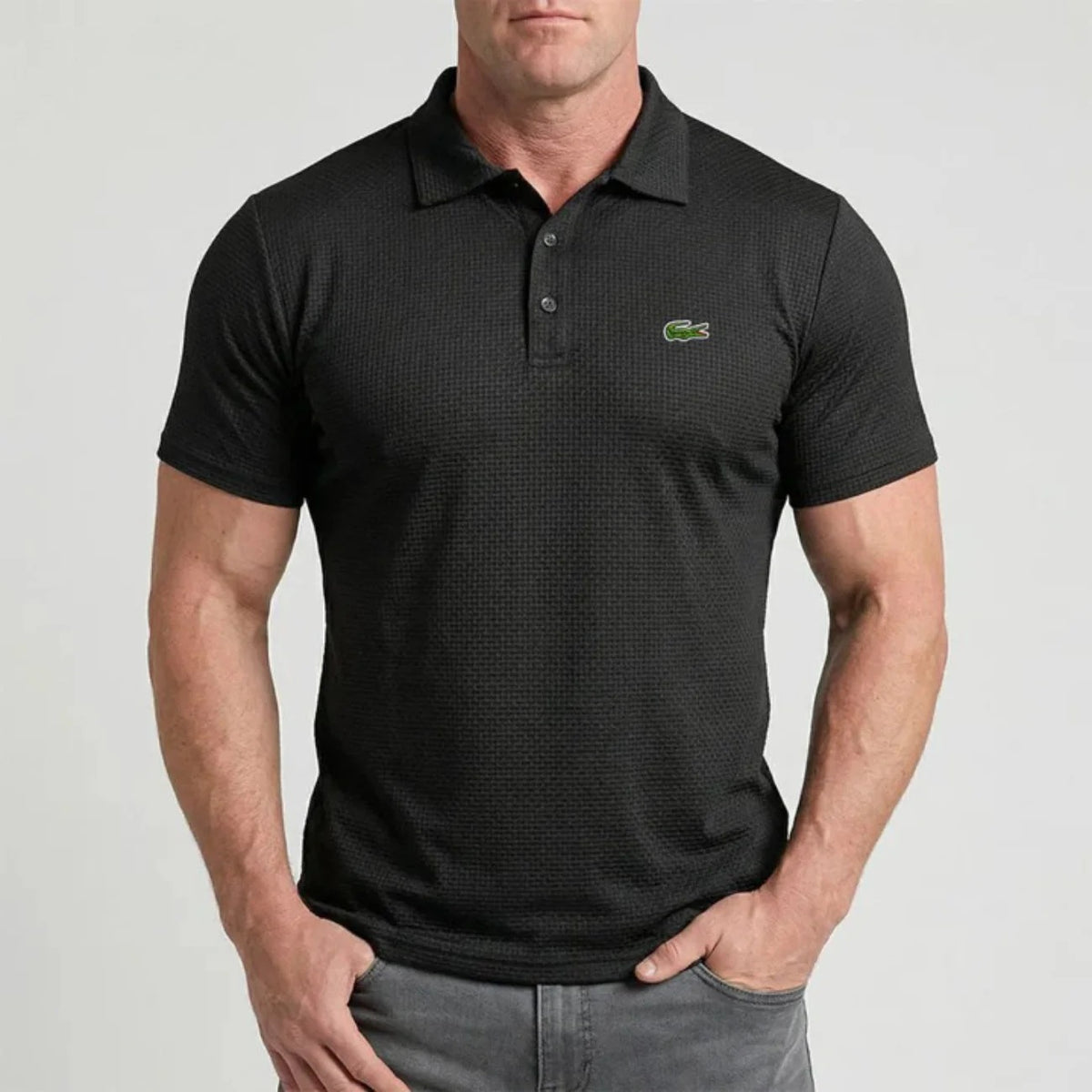 Herren-Polohemd mit Rautenmuster